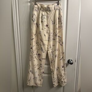 H&M Cream/Purple & grey floral Pants